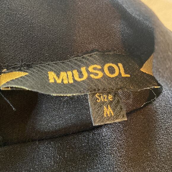 Miusol Black Wrap Peep Hole Little Black Dress Size Medium - Picture 7 of 8